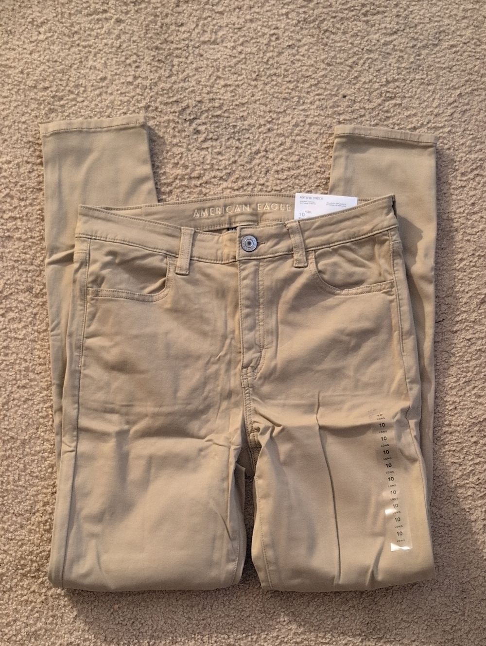 American Eagle Outfitters Beige Skinny Jeans Size 10 Long